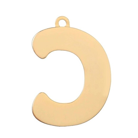 Spark Paws Dog Collar Initial Charm “C” – Gold CZ Letter Pendant Tag for Pets - Picture 2 of 8